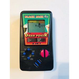 Black Jack 21 Draw Poker 2 IN 1 Handheld Electronic Casino Game Tested Works